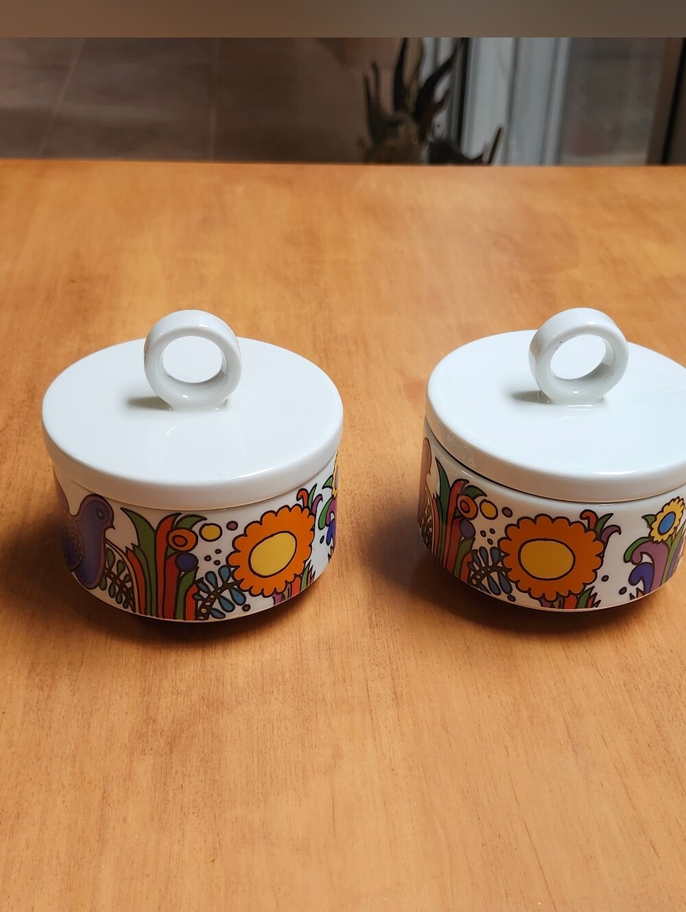 Pair Of Villeroy And Boch Acapulco Jam Pots Sugar Bowls
